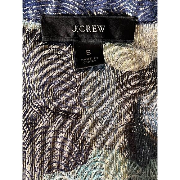 J. Crew Ruffle-front top in floral-print jacquard sz Sm - Picture 4 of 6